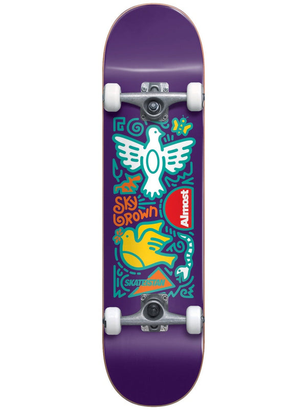 Skateistan Doodle First Push Purple 7.875 Complete Skateboard